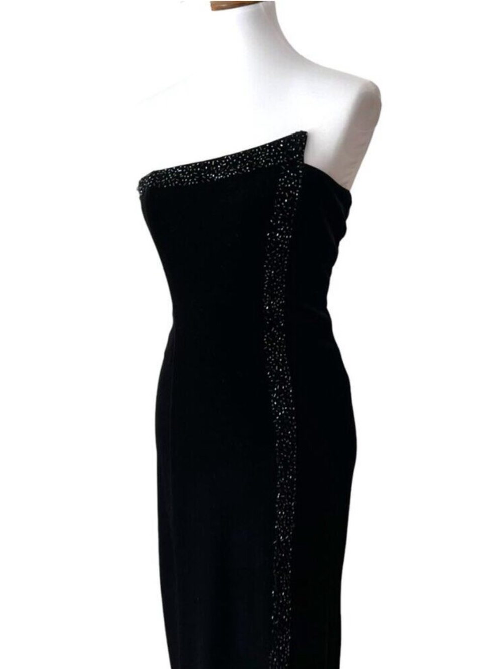 Vintage Formal Gown Small Minimalist Y2K Dress Strapless Long 90s Maxi Hoco Whim - Picture 3 of 17